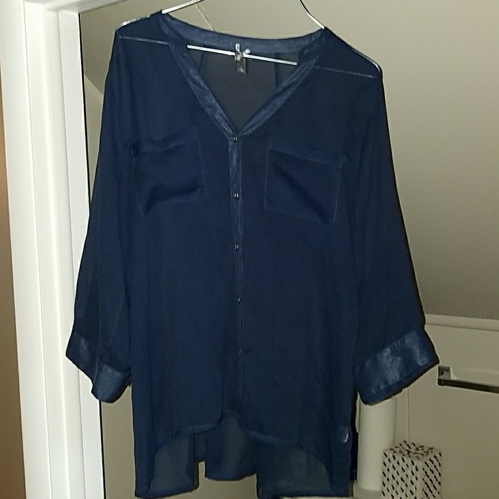 Sheer navy top